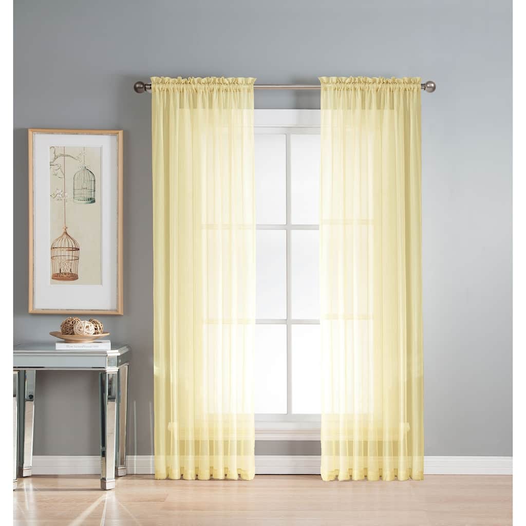 Window Elements Diamond Sheer Voile 56 x 95 in. Rod Pocket Curtain Panel - 56 x 95 - 56 x 95