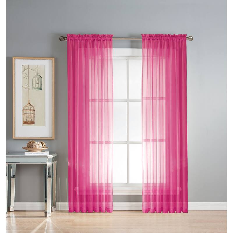 Window Elements Diamond Sheer Voile 56 x 95 in. Rod Pocket Curtain Panel - 56 x 95 - 56 x 95