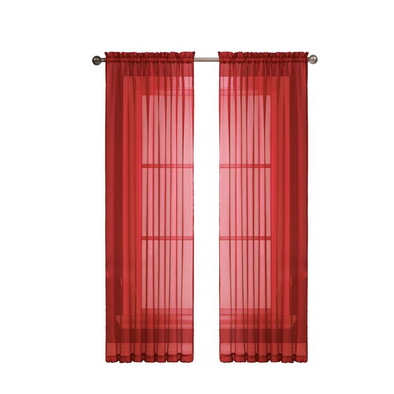 Window Elements Diamond Sheer Voile 56 x 95 in. Rod Pocket Curtain Panel - 56 x 95 - 56 x 95