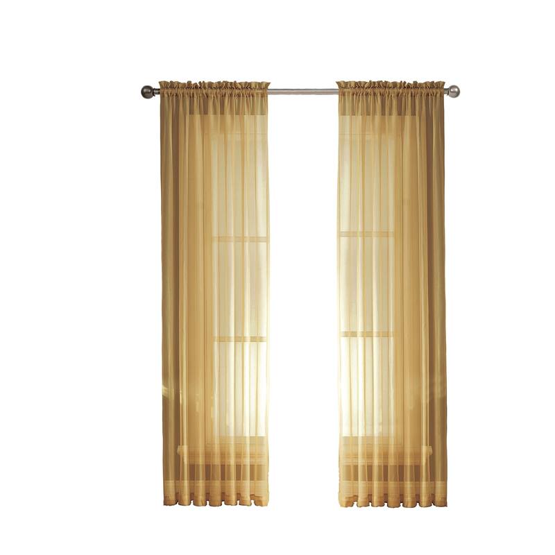Window Elements Diamond Sheer Voile 56 x 95 in. Rod Pocket Curtain Panel - 56 x 95 - 56 x 95