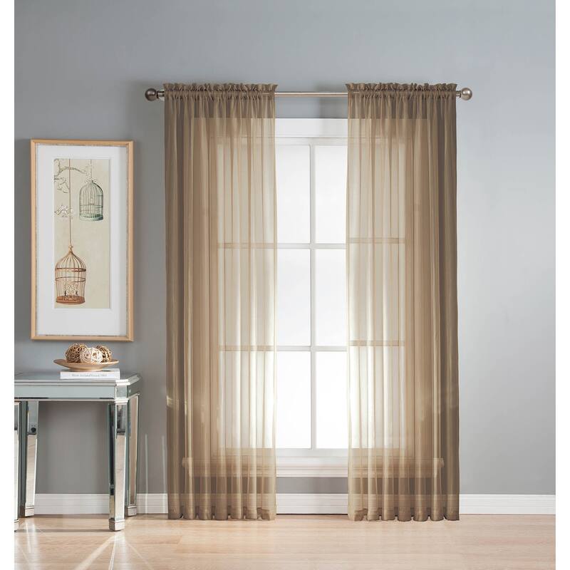 Window Elements Diamond Sheer Voile 56 x 95 in. Rod Pocket Curtain Panel - 56 x 95 - 56 x 95