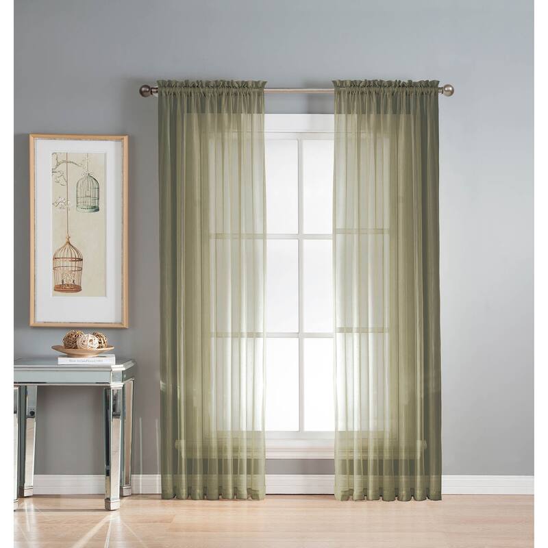 Window Elements Diamond Sheer Voile 56 x 95 in. Rod Pocket Curtain Panel - 56 x 95 - 56 x 95