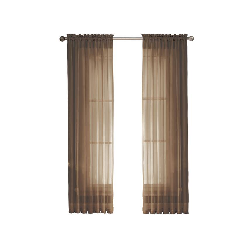Window Elements Diamond Sheer Voile 56 x 95 in. Rod Pocket Curtain Panel - 56 x 95 - 56 x 95