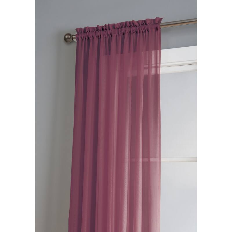 Window Elements Diamond Sheer Voile 56 x 95 in. Rod Pocket Curtain Panel - 56 x 95 - 56 x 95