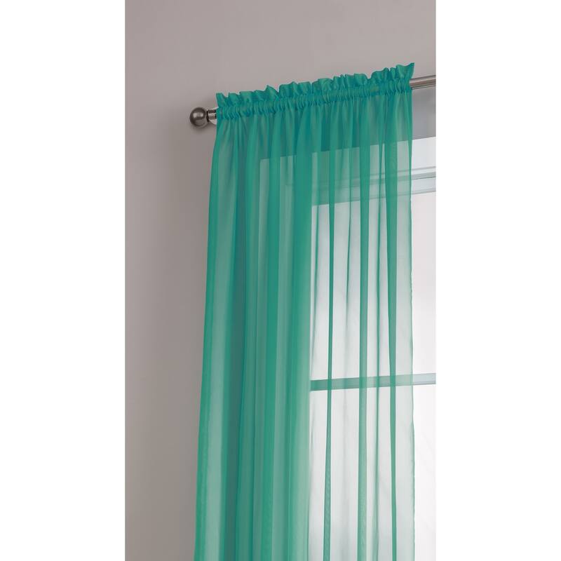 Window Elements Diamond Sheer Voile 56 x 95 in. Rod Pocket Curtain Panel - 56 x 95 - 56 x 95