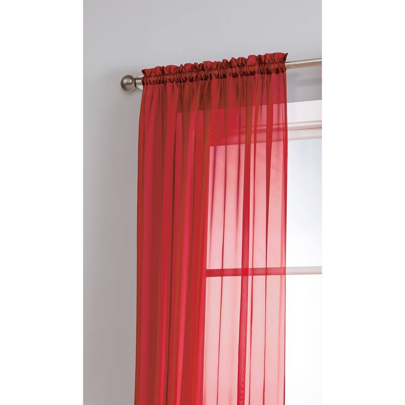 Window Elements Diamond Sheer Voile 56 x 95 in. Rod Pocket Curtain Panel - 56 x 95 - 56 x 95