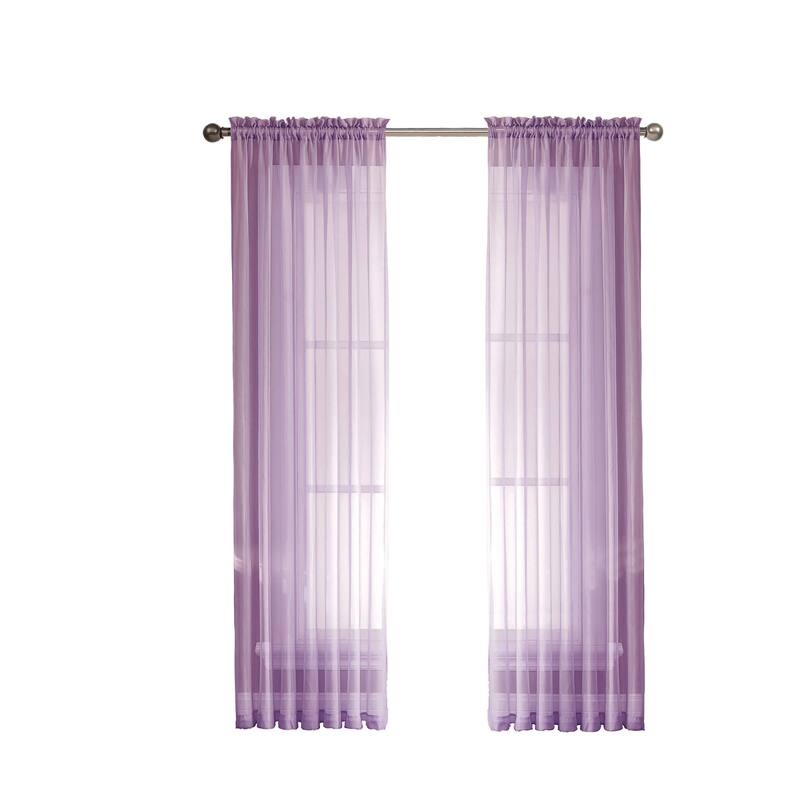 Window Elements Diamond Sheer Voile 56 x 95 in. Rod Pocket Curtain Panel - 56 x 95 - 56 x 95