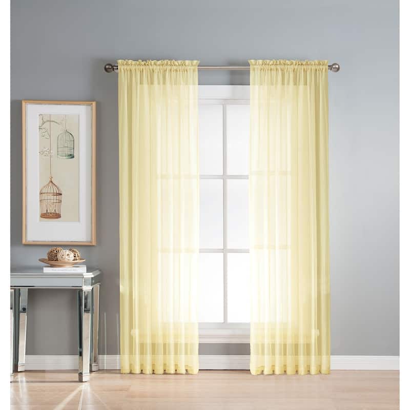 Window Elements Diamond Sheer Voile 56 x 95 in. Rod Pocket Curtain Panel - 56 x 95 - 56 x 95