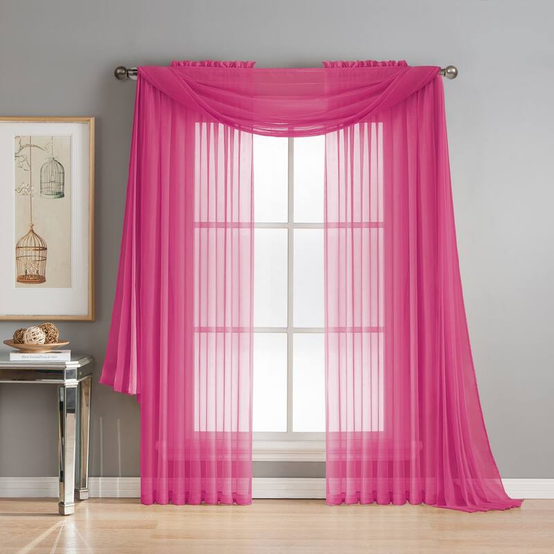 Window Elements Diamond Sheer Voile 56 x 95 in. Rod Pocket Curtain Panel - 56 x 95 - 56 x 95