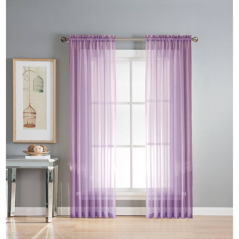 Window Elements Diamond Sheer Voile 56 x 95 in. Rod Pocket Curtain Panel - 56 x 95 - 56 x 95