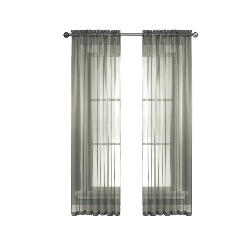 Window Elements Diamond Sheer Voile 56 x 95 in. Rod Pocket Curtain Panel - 56 x 95 - 56 x 95