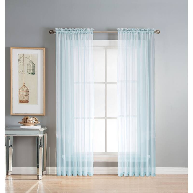 Window Elements Diamond Sheer Voile 56 x 95 in. Rod Pocket Curtain Panel - 56 x 95 - 56 x 95