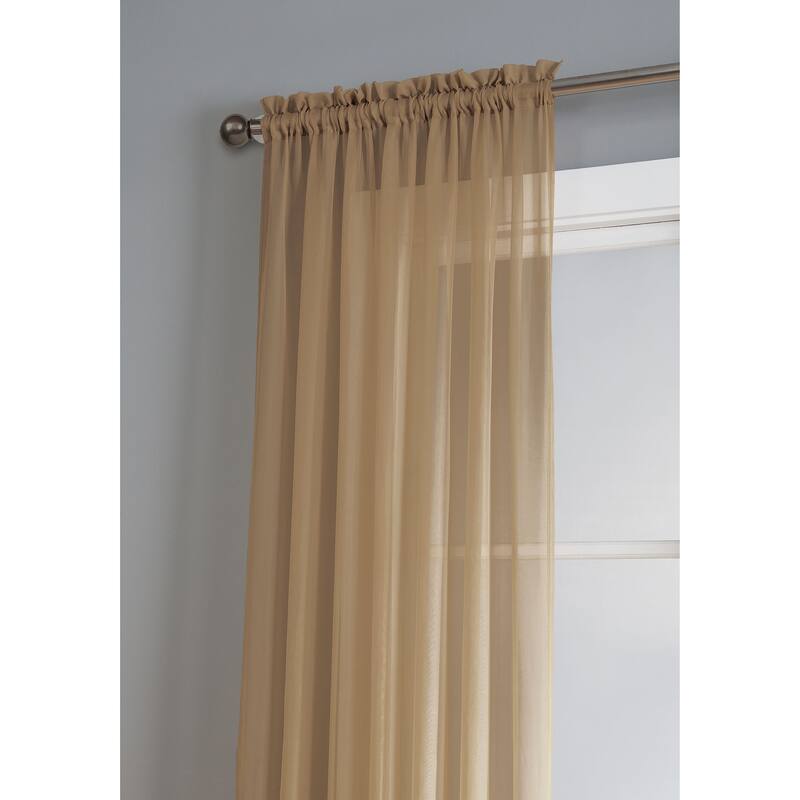 Window Elements Diamond Sheer Voile 56 x 95 in. Rod Pocket Curtain Panel - 56 x 95 - 56 x 95