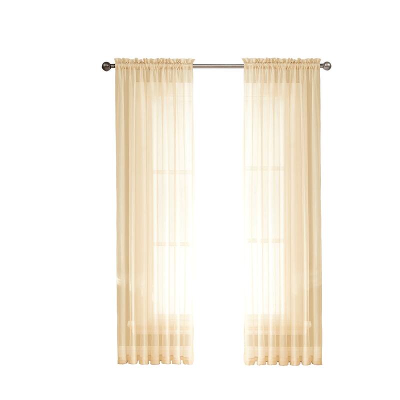 Window Elements Diamond Sheer Voile 56 x 95 in. Rod Pocket Curtain Panel - 56 x 95 - 56 x 95
