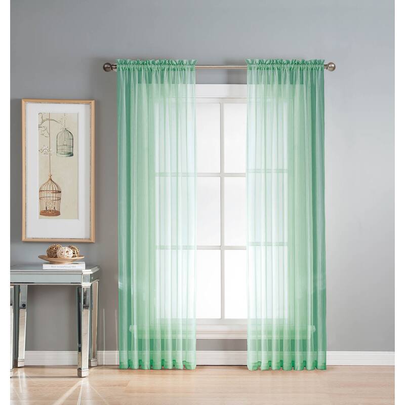 Window Elements Diamond Sheer Voile 56 x 95 in. Rod Pocket Curtain Panel - 56 x 95 - 56 x 95