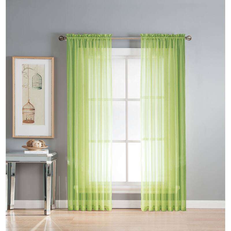 Window Elements Diamond Sheer Voile 56 x 95 in. Rod Pocket Curtain Panel - 56 x 95 - 56 x 95