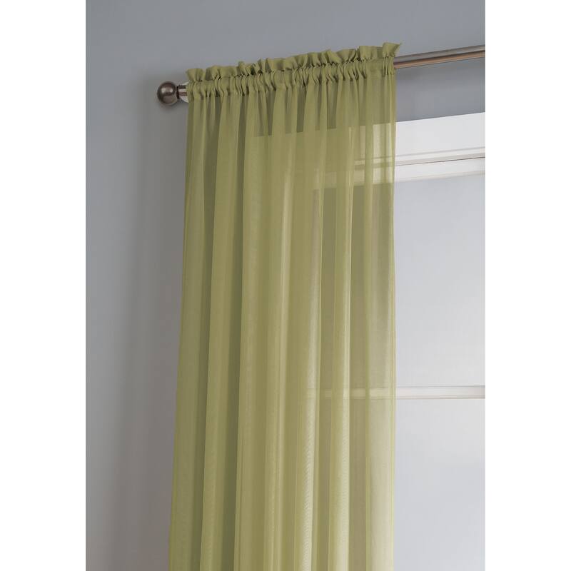 Window Elements Diamond Sheer Voile 56 x 95 in. Rod Pocket Curtain Panel - 56 x 95 - 56 x 95