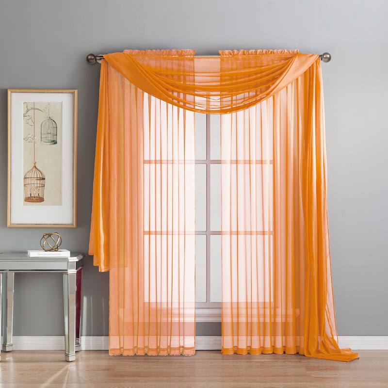 Window Elements Diamond Sheer Voile 56 x 95 in. Rod Pocket Curtain Panel - 56 x 95 - 56 x 95