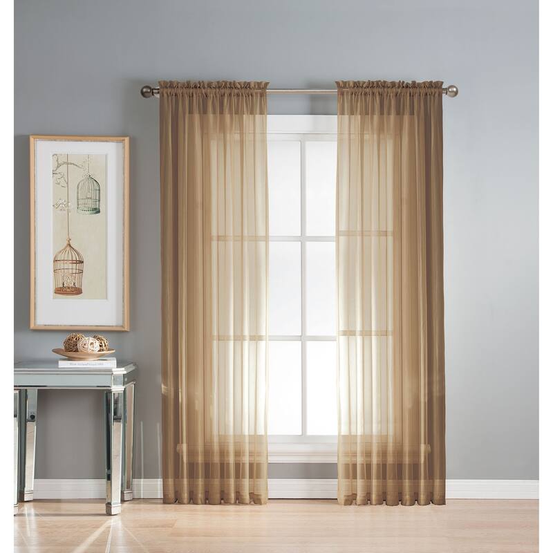 Window Elements Diamond Sheer Voile 56 x 95 in. Rod Pocket Curtain Panel - 56 x 95 - 56 x 95