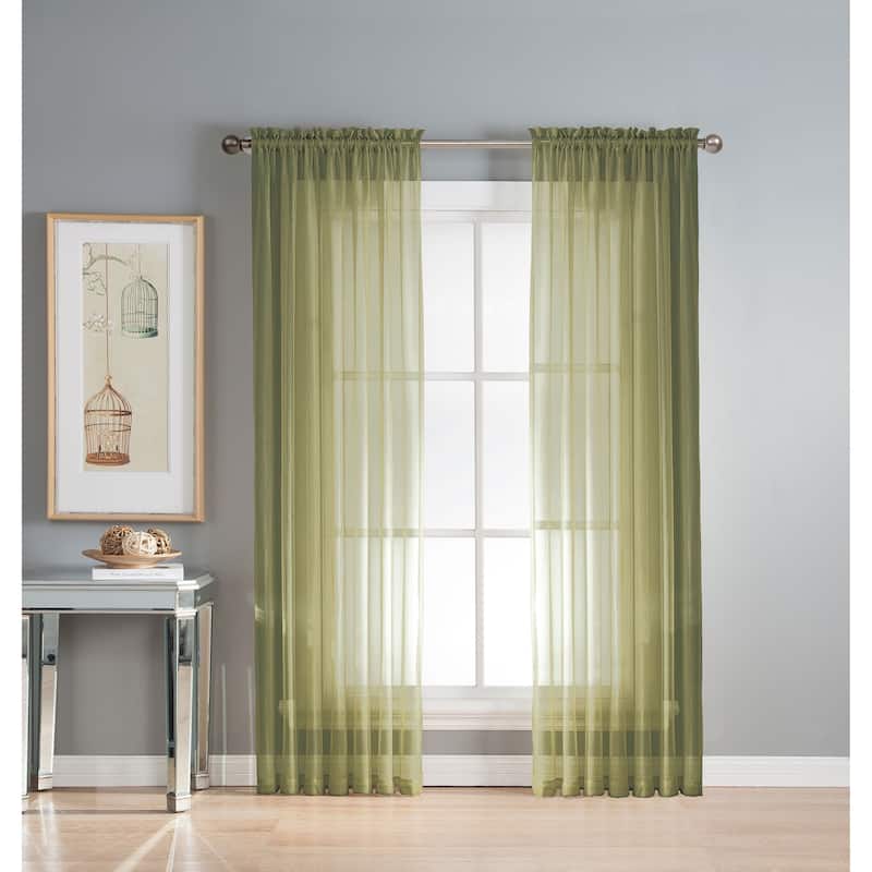 Window Elements Diamond Sheer Voile 56 x 95 in. Rod Pocket Curtain Panel - 56 x 95 - 56 x 95