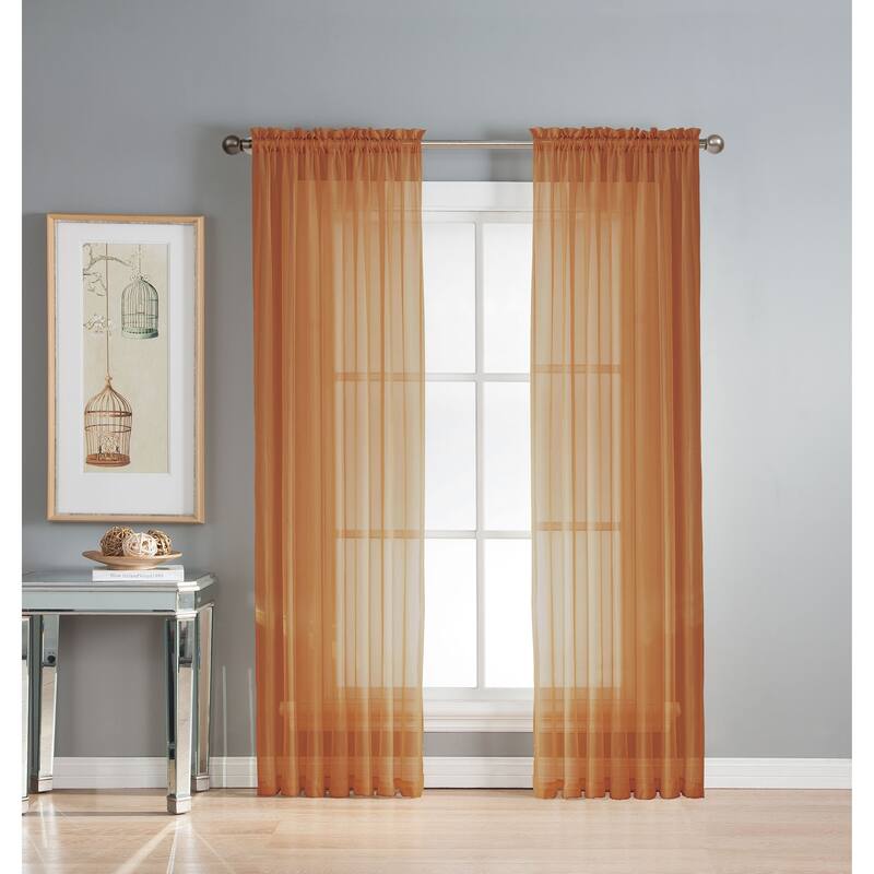 Window Elements Diamond Sheer Voile 56 x 95 in. Rod Pocket Curtain Panel - 56 x 95 - 56 x 95