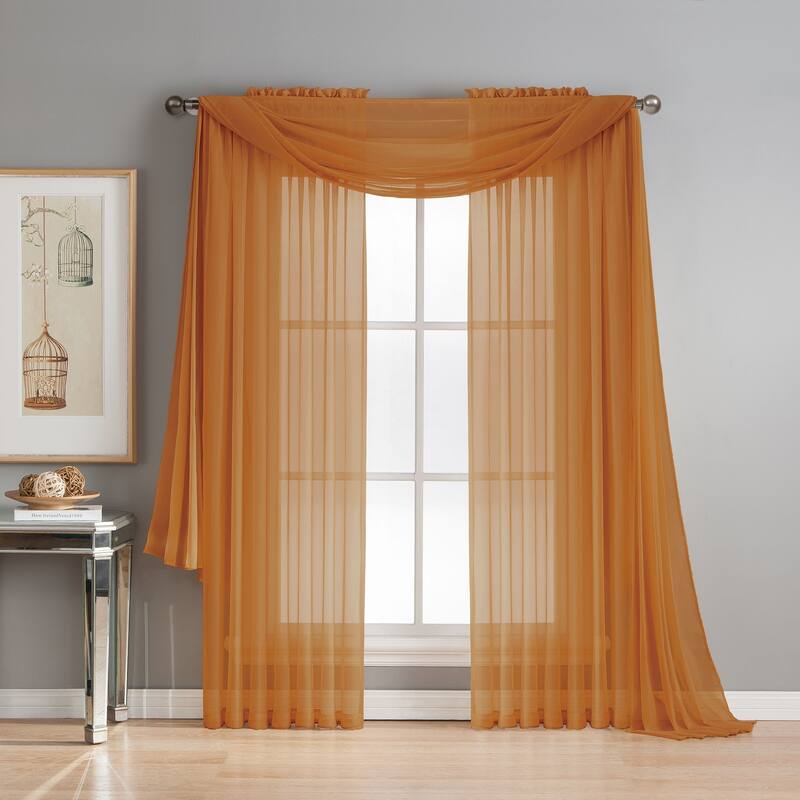 Window Elements Diamond Sheer Voile 56 x 95 in. Rod Pocket Curtain Panel - 56 x 95 - 56 x 95