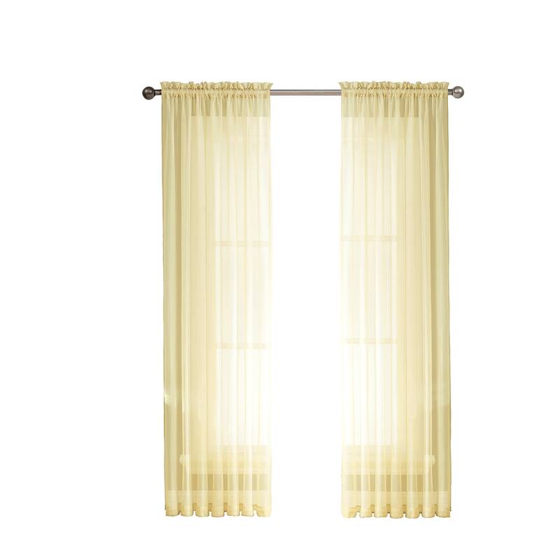 Window Elements Diamond Sheer Voile 56 x 95 in. Rod Pocket Curtain Panel - 56 x 95 - 56 x 95