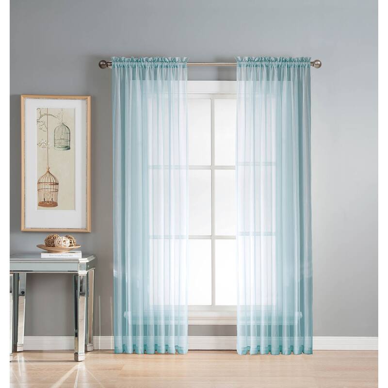 Window Elements Diamond Sheer Voile 56 x 95 in. Rod Pocket Curtain Panel - 56 x 95 - 56 x 95