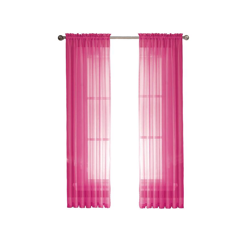 Window Elements Diamond Sheer Voile 56 x 95 in. Rod Pocket Curtain Panel - 56 x 95 - 56 x 95