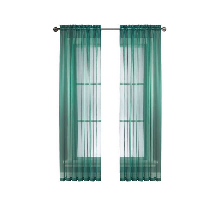 Window Elements Diamond Sheer Voile 56 x 95 in. Rod Pocket Curtain Panel - 56 x 95 - 56 x 95
