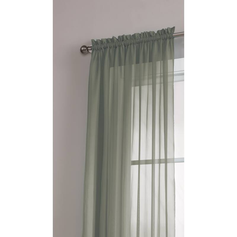 Window Elements Diamond Sheer Voile 56 x 95 in. Rod Pocket Curtain Panel - 56 x 95 - 56 x 95