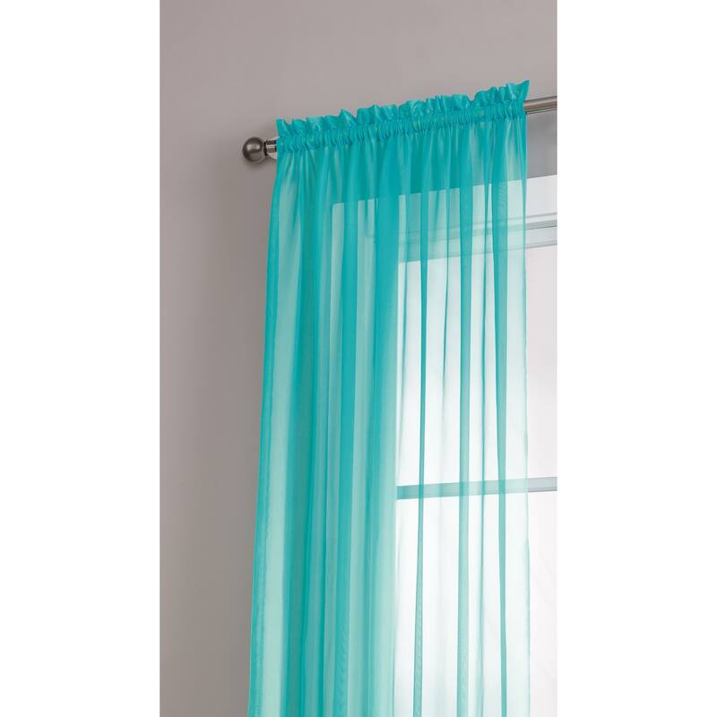 Window Elements Diamond Sheer Voile 56 x 95 in. Rod Pocket Curtain Panel - 56 x 95 - 56 x 95