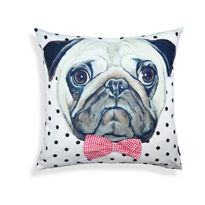 Organzza A1HC Pug 20-inch x 20-inch Accent Throw Pillow