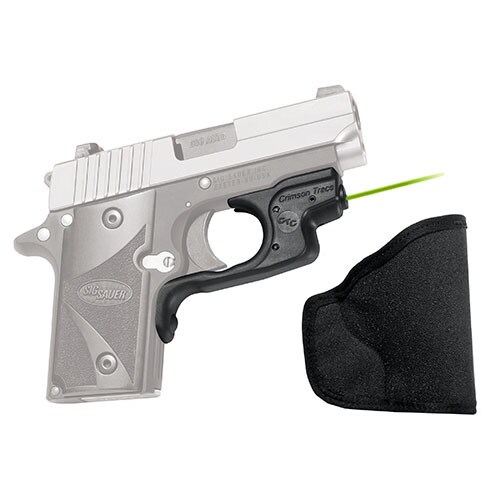 Crimson Trace Sig Sauer P238/P938 LaserGuard, Polymer, Overmold, Front Activation with Holster, Green