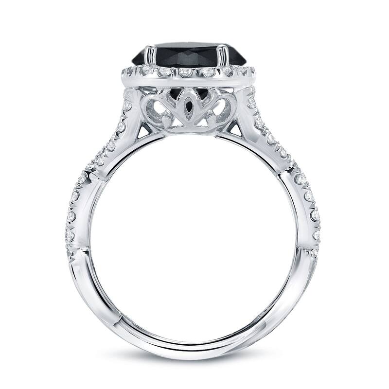 Auriya 14k Gold 2 3/4ctw Halo Black Diamond Engagement Ring