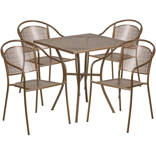 Shop Kalev 5-Piece Artistic Designed Gold Bistro Set ...