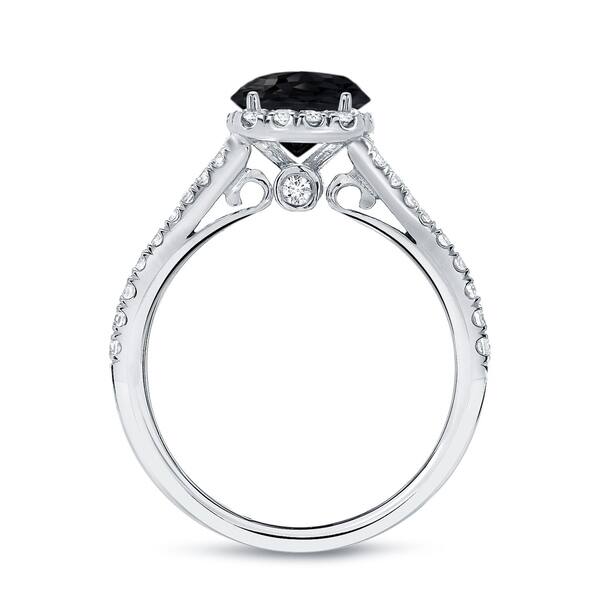 Shop Auriya 1 1 2ctw Cushion Cut Black Diamond Halo Engagement