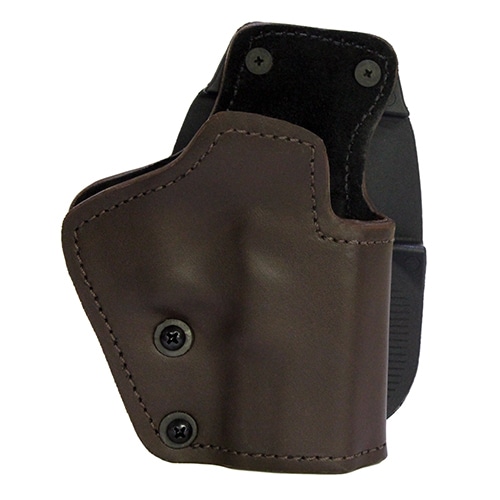 Frontline 3 Layer Synthetic Leather Paddle Holster Jericho/Baby Eagle Steel Full Size with Rails, Brown, Right Hand