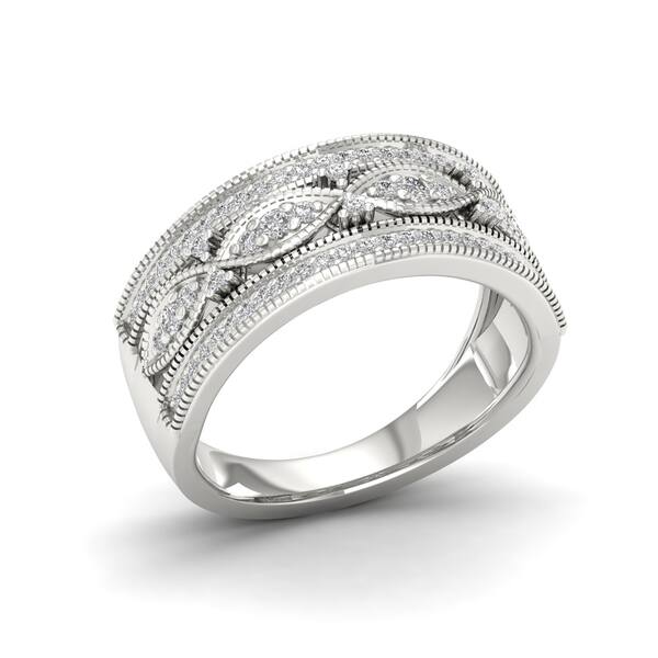 slide 1 of 4, 1/3ct TDW Diamond Vintage Style Ring in Sterling Silver