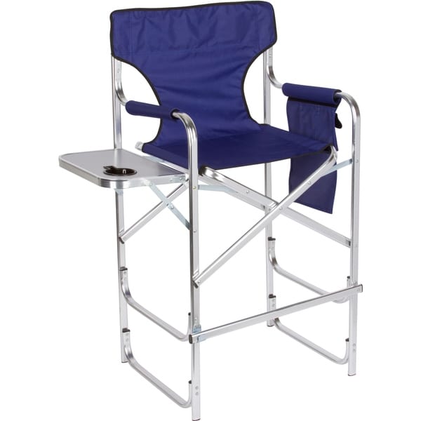 45 Aluminum Frame Tall Metal Director S Chair With Side Table 45 Aluminum Frame Tall Metal Director X27 S Chair With Side Table By