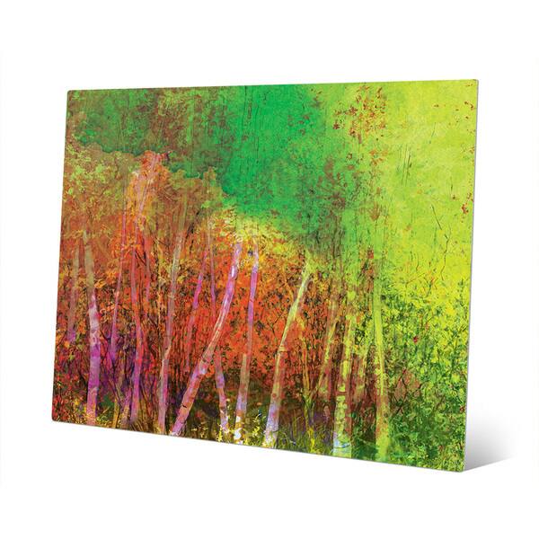 'Sprawling Chartreuse Grove' Wall Art Print on Metal Overstock 14274936