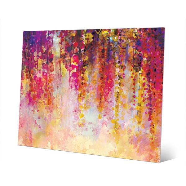 'Magenta Draped Wisteria' Metal Wall Art Print - Overstock - 14275012