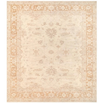 Handmade One-of-a-Kind Vegetable Dye Oushak Wool Rug (Afghanistan) - 10' x 11'3