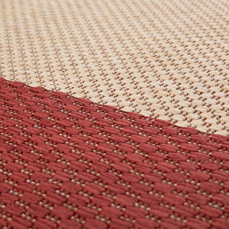 Signature Home Talbot Terracotta Border Indoor/Outdoor Area Rug - 7'10" x 10'