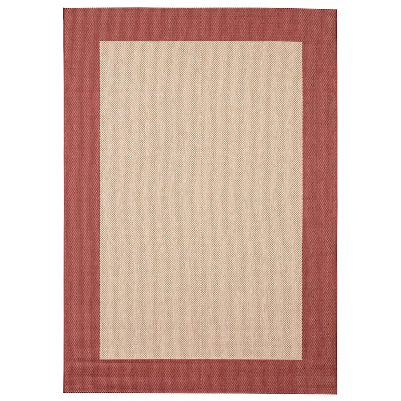 Signature Home Talbot Terracotta Border Indoor/Outdoor Area Rug - 7'10" x 10'