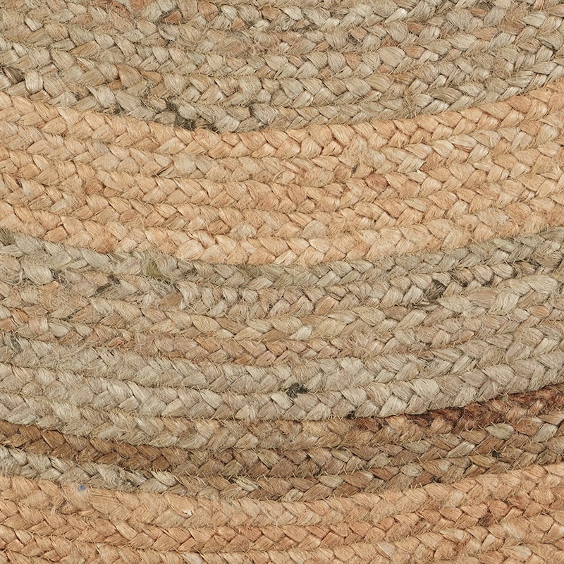 Sevita Organic Jute Braided Area Rug, Natural and Gray