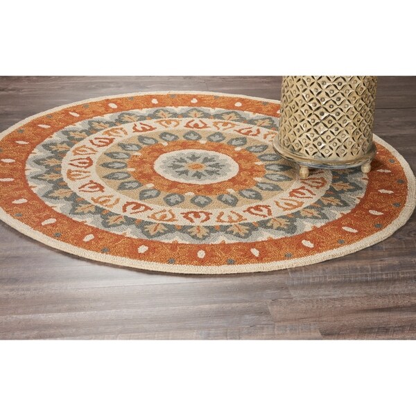 Lr Home Dazzle Grey Rust Wool Round Indoor Area Rug 6 X Lr Home Dazzle Grey Rust Wool Round Indoor Area Rug 6 X27