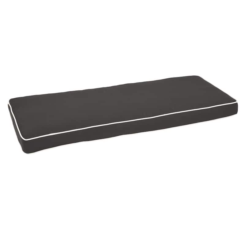 Sawyer Sunbrella Canvas Black with Canvas Cording Indoor/ Outdoor Bench Cushion