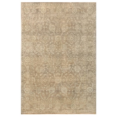 Handmade Vegetable Dye Oushak Wool Rug (Afghanistan) - 5'4 x 7'10