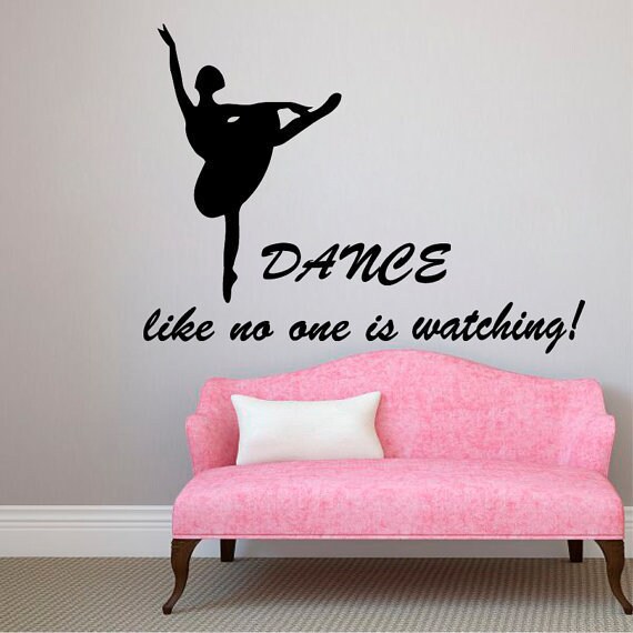 Shop Girl Dance Like No One Is Watching Interior Design Dorm Art Wall Decor Girl Bedroom Decor Sticker Decal Size 33x52 Color Black Overstock 14276960